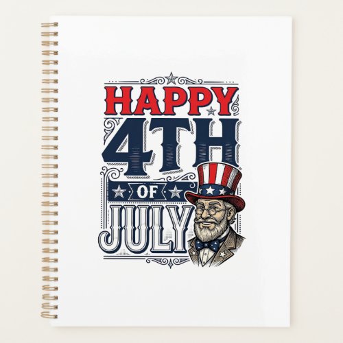 Happy 4th of July Vintage Patriotic Shirt Design_1 Planner