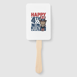 Happy 4th Of July Vintage Patriotic Uncle Shirt_1 Hand Fan