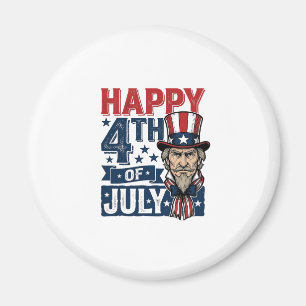 Happy 4th Of July Vintage Patriotic Uncle Shirt_1 Magnet