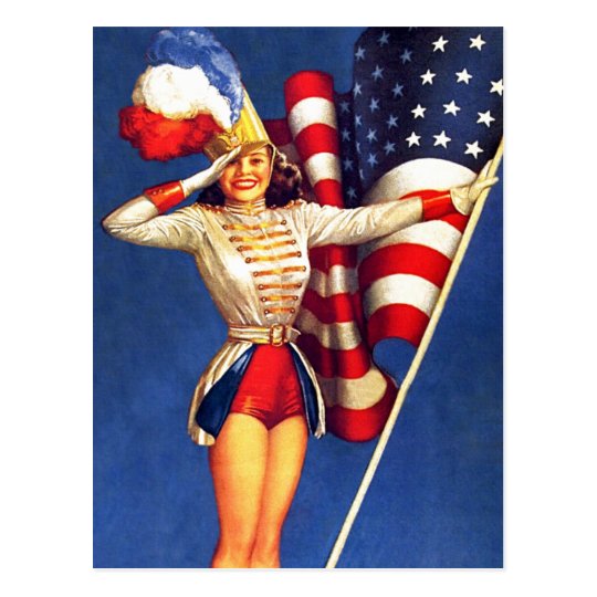 Happy 4th Of July Vintage Pin Up Design Postcards