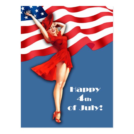 Happy 4th of July. Vintage Pin-up Design Postcards ...