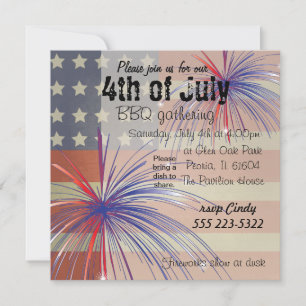 Happy 4th of July Vintage Style Invitation