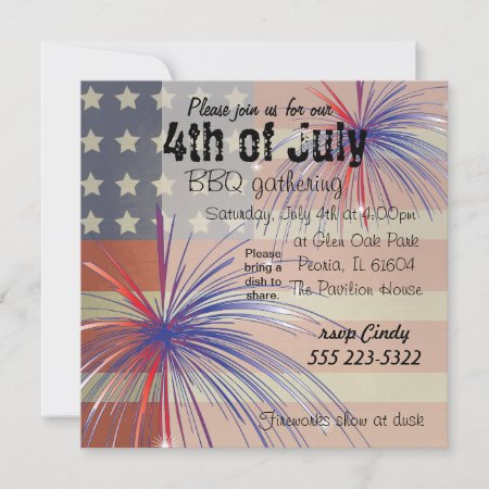 Happy 4th Of July | Vintage Style Invitation