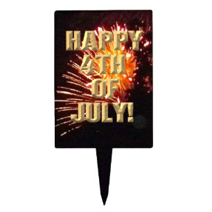 Happy 4th of July w photo rectangle cake picks