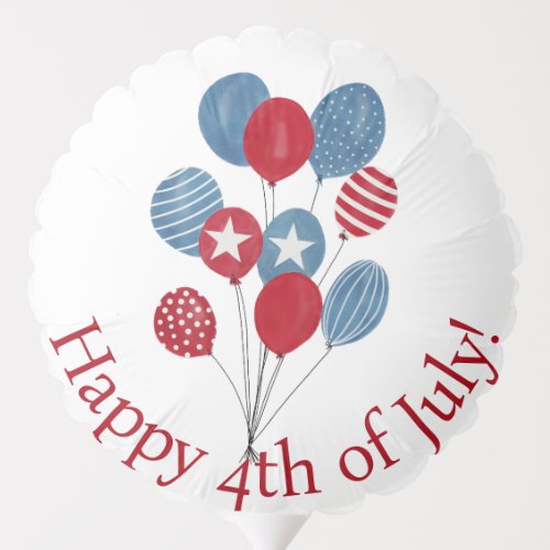 Happy 4th of July watercolor balloons