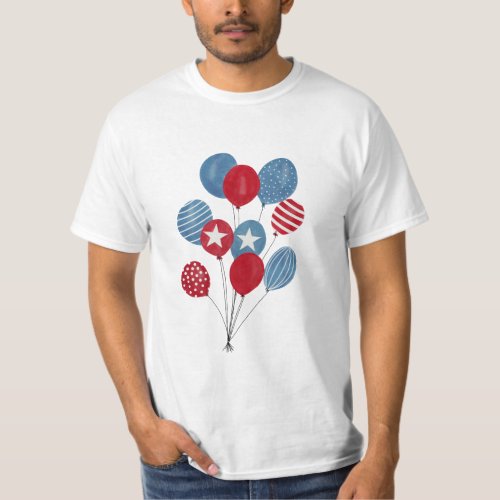 Happy 4th of July watercolor balloons T_Shirt