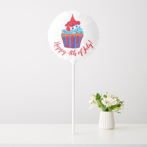 Happy 4th of July watercolor cupcake Balloon