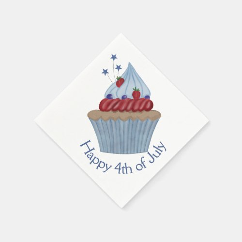 Happy 4th of July watercolor cupcake Napkins