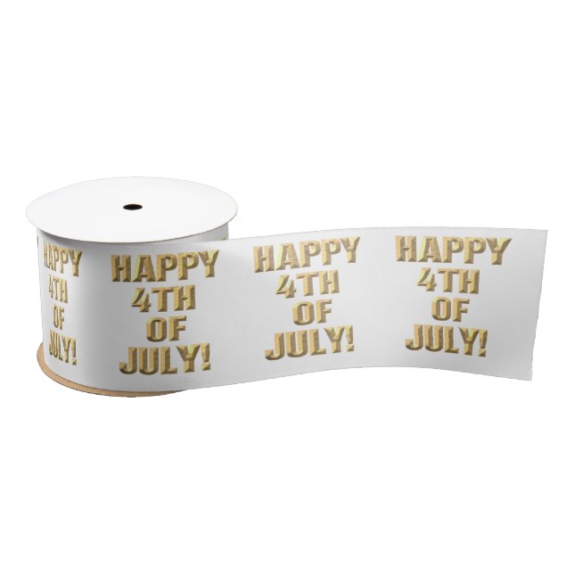 Happy 4th Of July white ribbon spool (Spool)