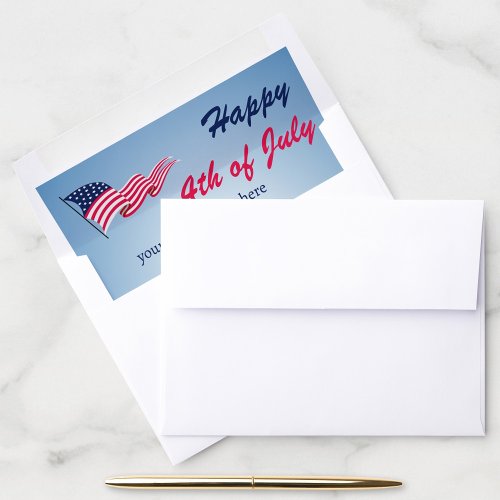 Happy 4th of July with American flag Envelope Liner