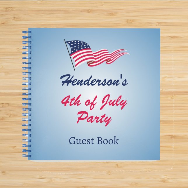 Happy 4th of July with American flag Guest Book (Creator Uploaded)