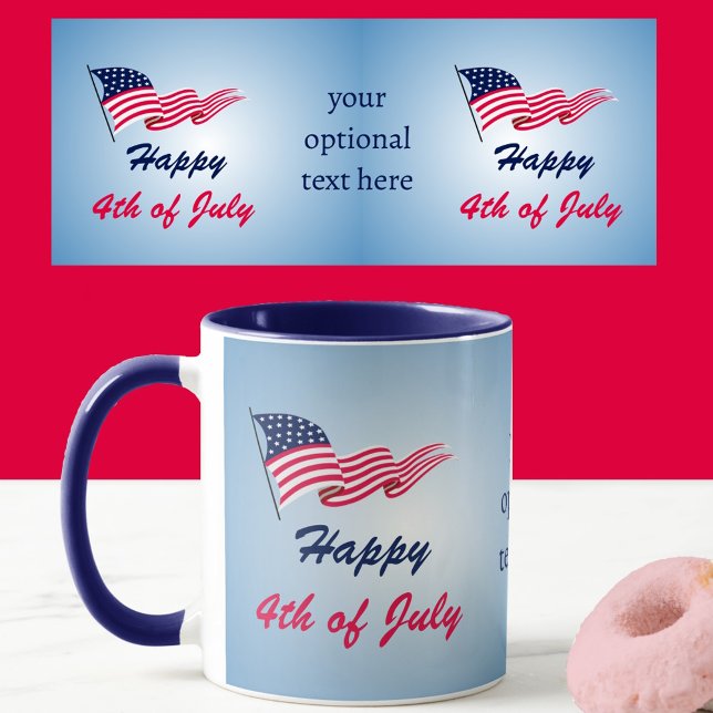 Happy 4th of July with American flag promotion Mug (Creator Uploaded)