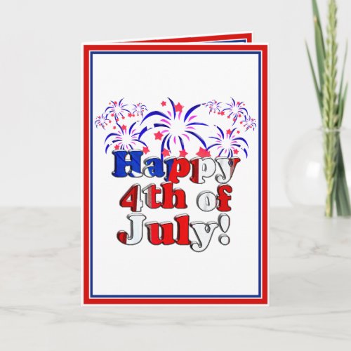 Happy 4th of July with Fireworks Card