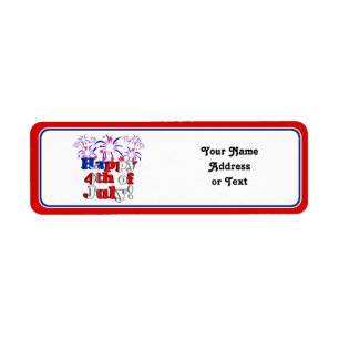 Happy 4th of July with Fireworks Label