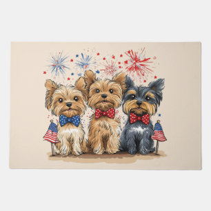 Happy 4th Of July Yorkshire Terrier Dogs Doormat