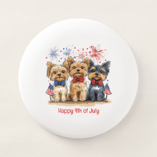 Happy 4th Of July Yorkshire Terrier Dogs Wham-O Frisbee
