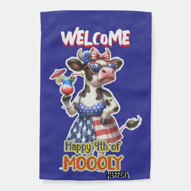 Happy 4th of MOOOLY Garden Flag (Front)