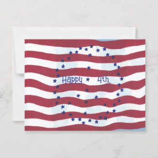 Happy 4th on Peace Sign Flag Postcards