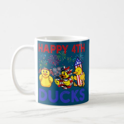 Happy 4th Rubber Duck Patriotic USA 4th Of July  Coffee Mug