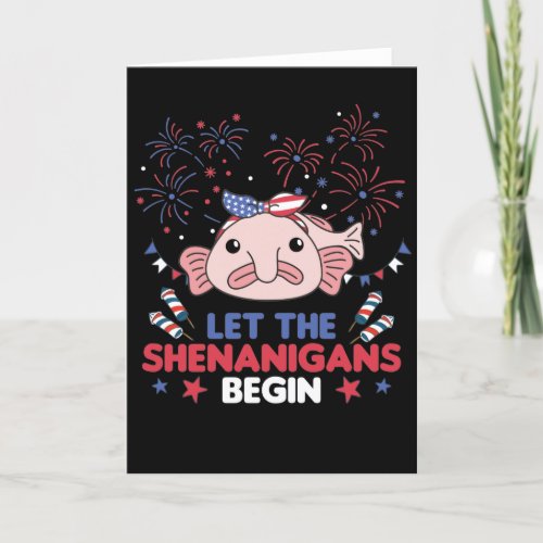 Happy 4th Sweet Blobfish With Fireworks America Ho Holiday Card