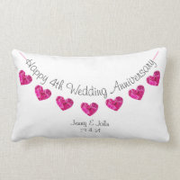 Happy 4th Wedding Anniversary flower heart bunting