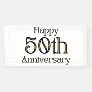Happy 50th Anniversary 2x1 Vinyl Banner