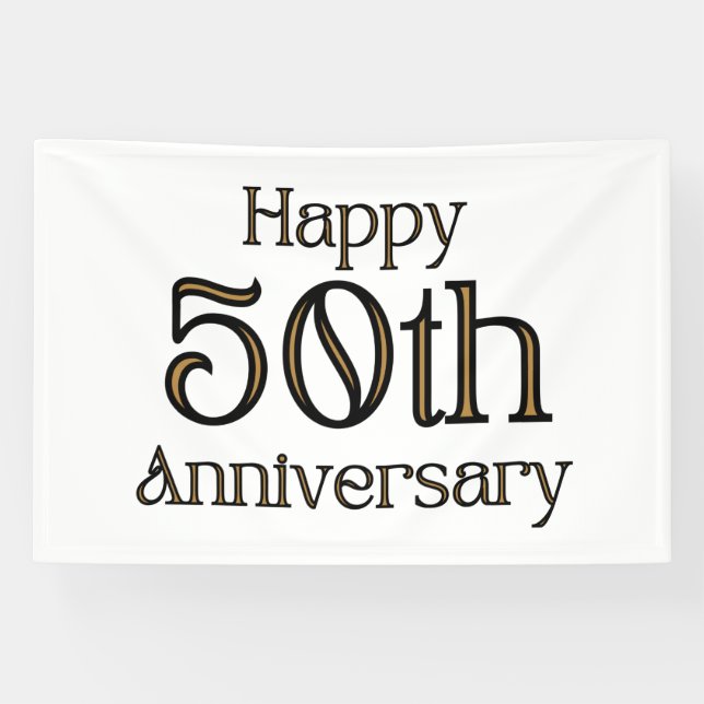 Happy 50th Anniversary 4x6 Vinyl Banner (Horizontal)