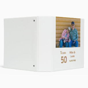 Happy 50th anniversary add couple name date weddin 3 ring binder