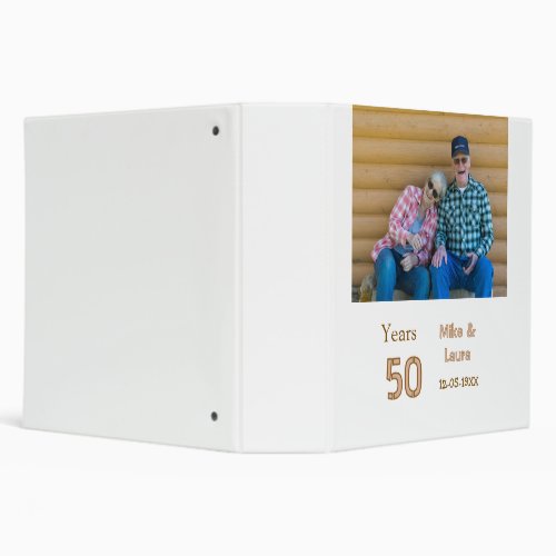 Happy 50th anniversary add couple name date weddin 3 ring binder