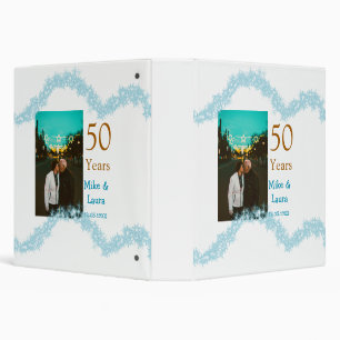 Happy 50th anniversary add couple name date weddin 3 ring binder