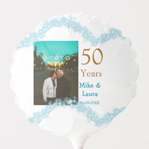 Happy 50th anniversary add couple name date weddin balloon