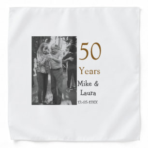 Happy 50th anniversary add couple name date weddin bandana