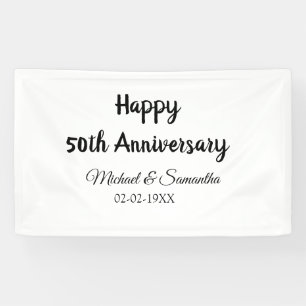 Happy 50th anniversary add couple name date weddin banner
