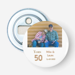 Happy 50th anniversary add couple name date weddin bottle opener