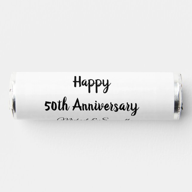 Happy 50th anniversary add couple name date weddin breath savers® mints (Front)