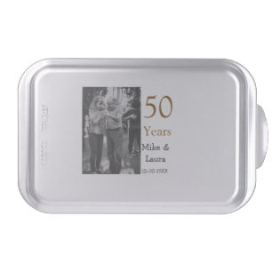 Happy 50th anniversary add couple name date weddin cake pan