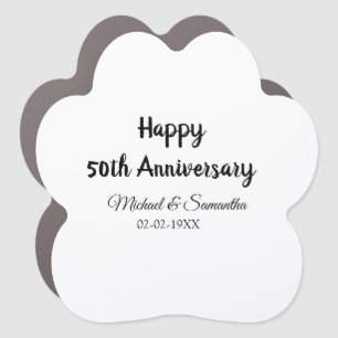 Happy 50th anniversary add couple name date weddin car magnet