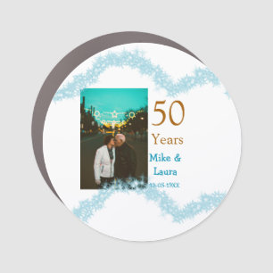 Happy 50th anniversary add couple name date weddin car magnet