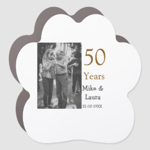 Happy 50th anniversary add couple name date weddin car magnet