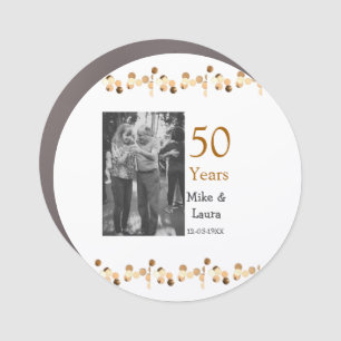 Happy 50th anniversary add couple name date weddin car magnet