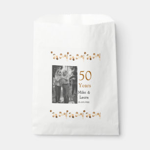 Happy 50th anniversary add couple name date weddin favor bag