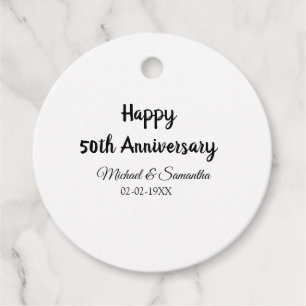 Happy 50th anniversary add couple name date weddin favor tags