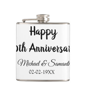 Happy 50th anniversary add couple name date weddin flask