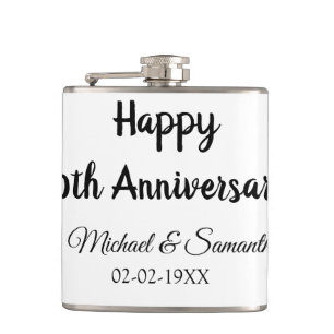 Happy 50th anniversary add couple name date weddin flask