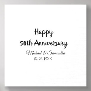 Happy 50th anniversary add couple name date weddin foam core photo tile