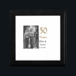 Happy 50th anniversary add couple name date weddin gift box<br><div class="desc">design</div>