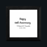 Happy 50th anniversary add couple name date weddin gift box<br><div class="desc">design</div>