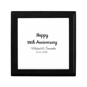 Happy 50th anniversary add couple name date weddin gift box
