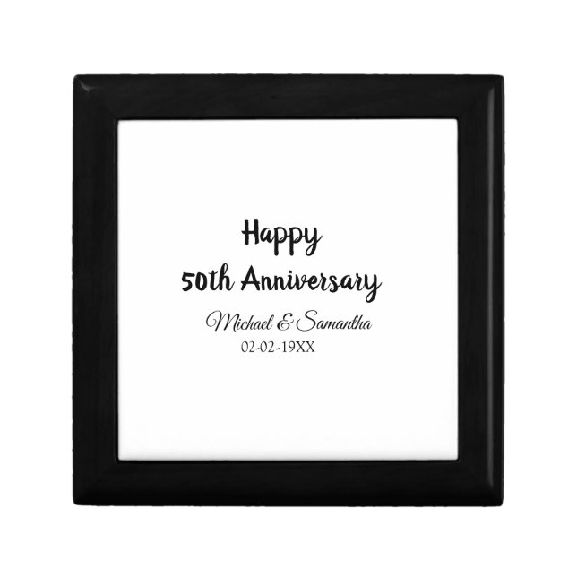 Happy 50th anniversary add couple name date weddin gift box (Front)