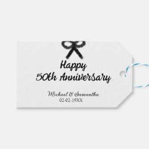 Happy 50th anniversary add couple name date weddin gift tags